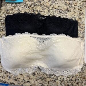Lace Bandeau Set in Black and White